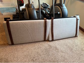 Faux Leather and upholstered Wall mount King headboard in excellent condition