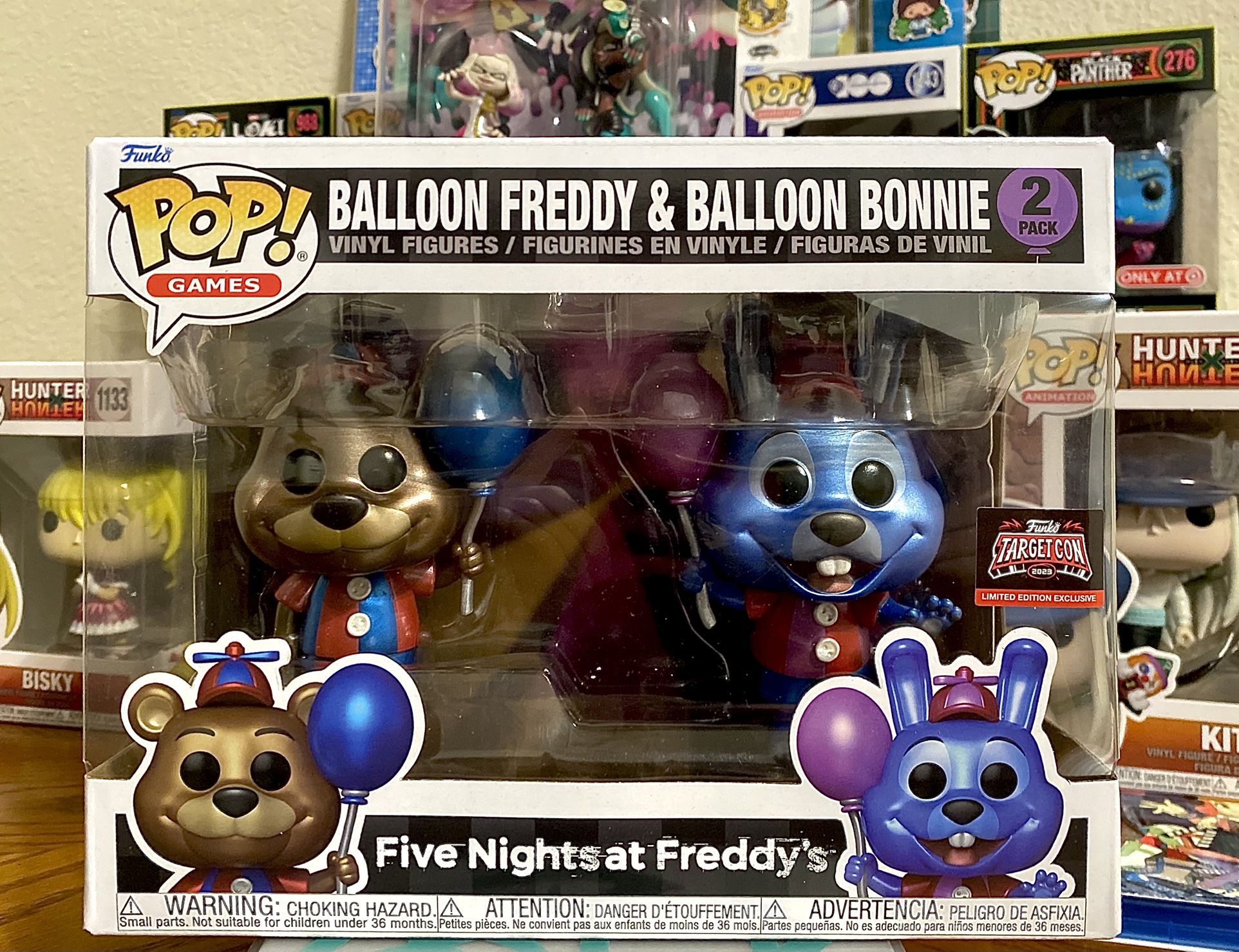 Funko POP Five Nights at Freddy's Balloon Freddy & Bonnie Metallic TargetCon Exclusive 2 Set