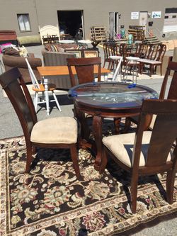 Dining Table w/Four Chairs- Glass NOT Included