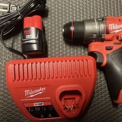 New Milwaukee Fuel M12 Hammer Drill 2AH Battery and Charger