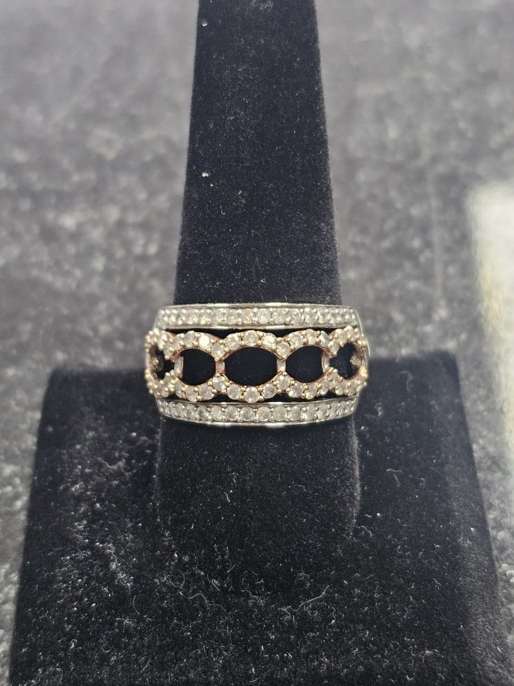 10kt Two-Tone Diamond Wedding Band. (C-5) SIZE 10. TDW: .70ct ASK FOR RYAN. #4(contact info removed)-01