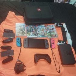 Nintendo Swtich With Games And Accessories 