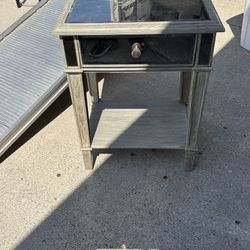 mirrored storage cabinet & 2 night dressers