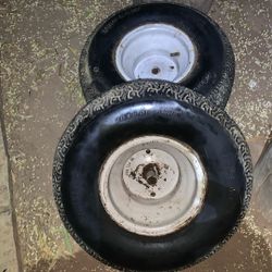 Set Of Rear Riding Lawn Mower Wheels 