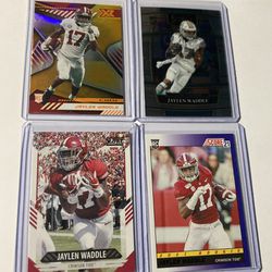 Jaylen Waddle Lot Of 4 Rookie Cards 2021 Miami Dolphins Football