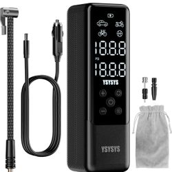 Smart Tire Inflator, 150 PSI Portable Air Compressor, Inflates 3 Times Faster, with Dual LCD Display Tire Pressure Gauge, Corded Air Pump  Very easy t