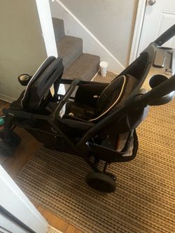 Double seated baby stroller