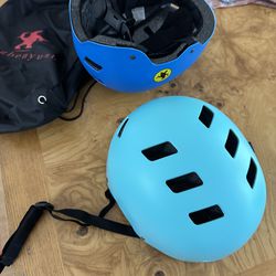 both helmets   brand new   blue and aqua 