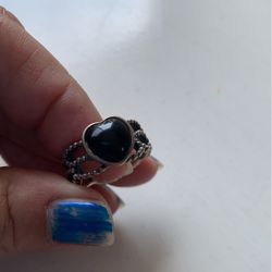 Onyx And Sterling Silver Ring 