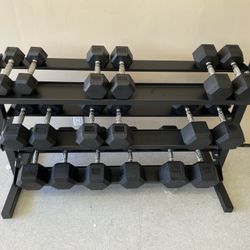 5-50lbs Dumbbells w/Rack 