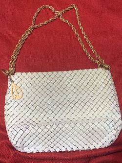 Whiting & Davis Co Mesh metalic handbag white used