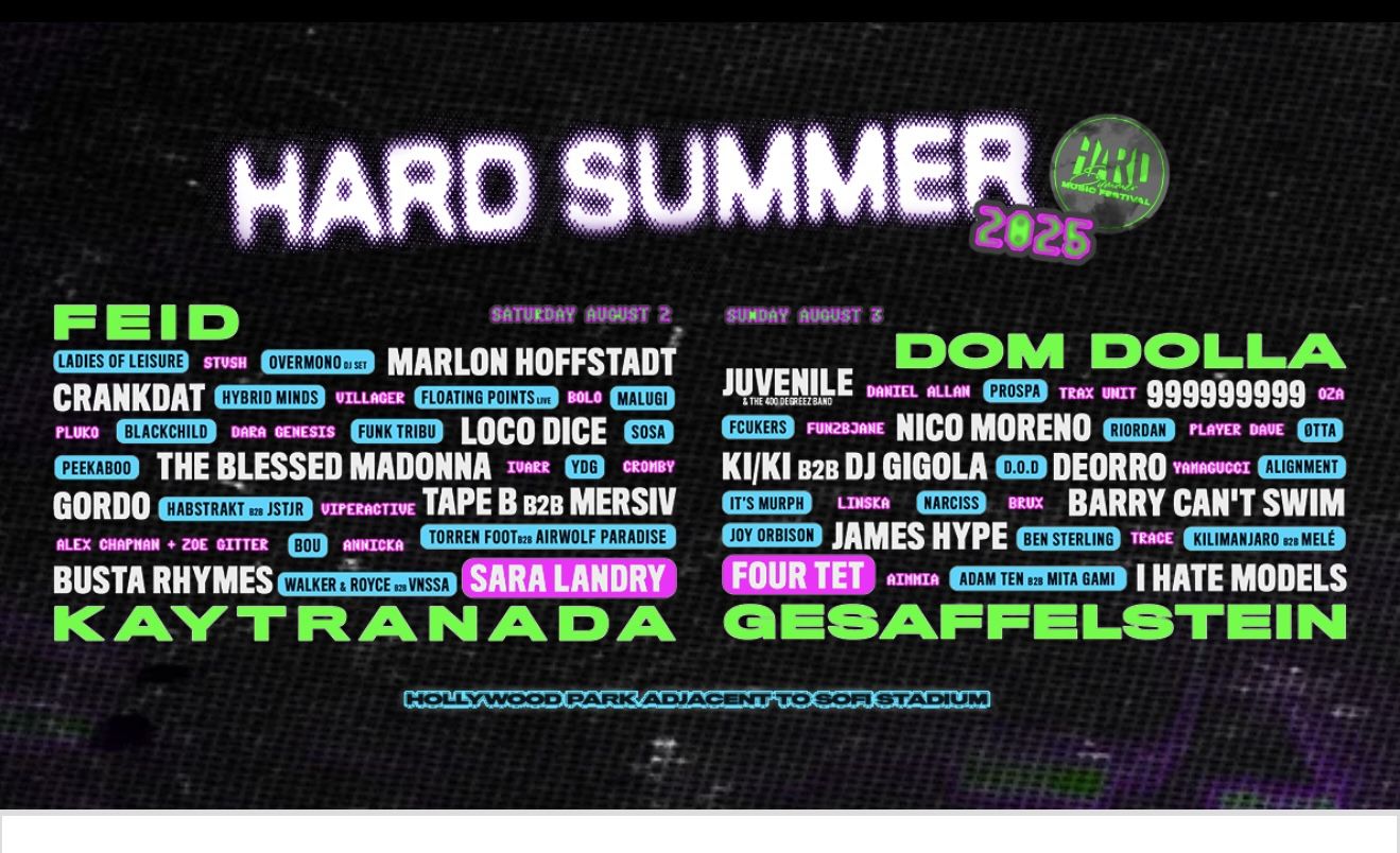 (2) 2 GA hard Summer Tickets.