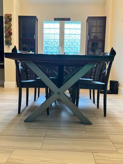 Solid wood dining table