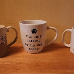 Three (3) Pcs. "DOG themed "Coffee Mugs/Cups