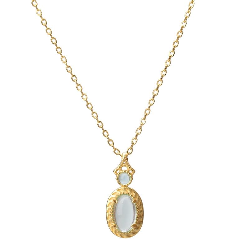 Topaz 925 Sterling Silver Gold Plated Clavicle Chain