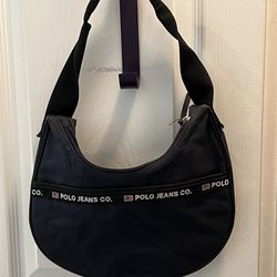 VINTAGE RALPH LAUREN POLI SPORT navy blue 1990’s SHOULDER BAG