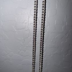 22 Inch White Gold Cuban Chain 