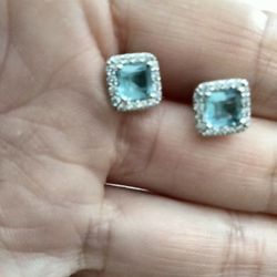 925 Aquamarine Sterling Silver Earrings