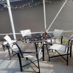 Luxury Brown Jordan aluminum patio set furniture-7 piece