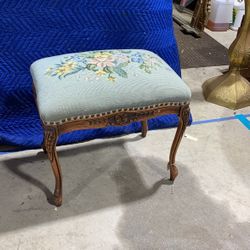 Beautiful old needlepoint footstool