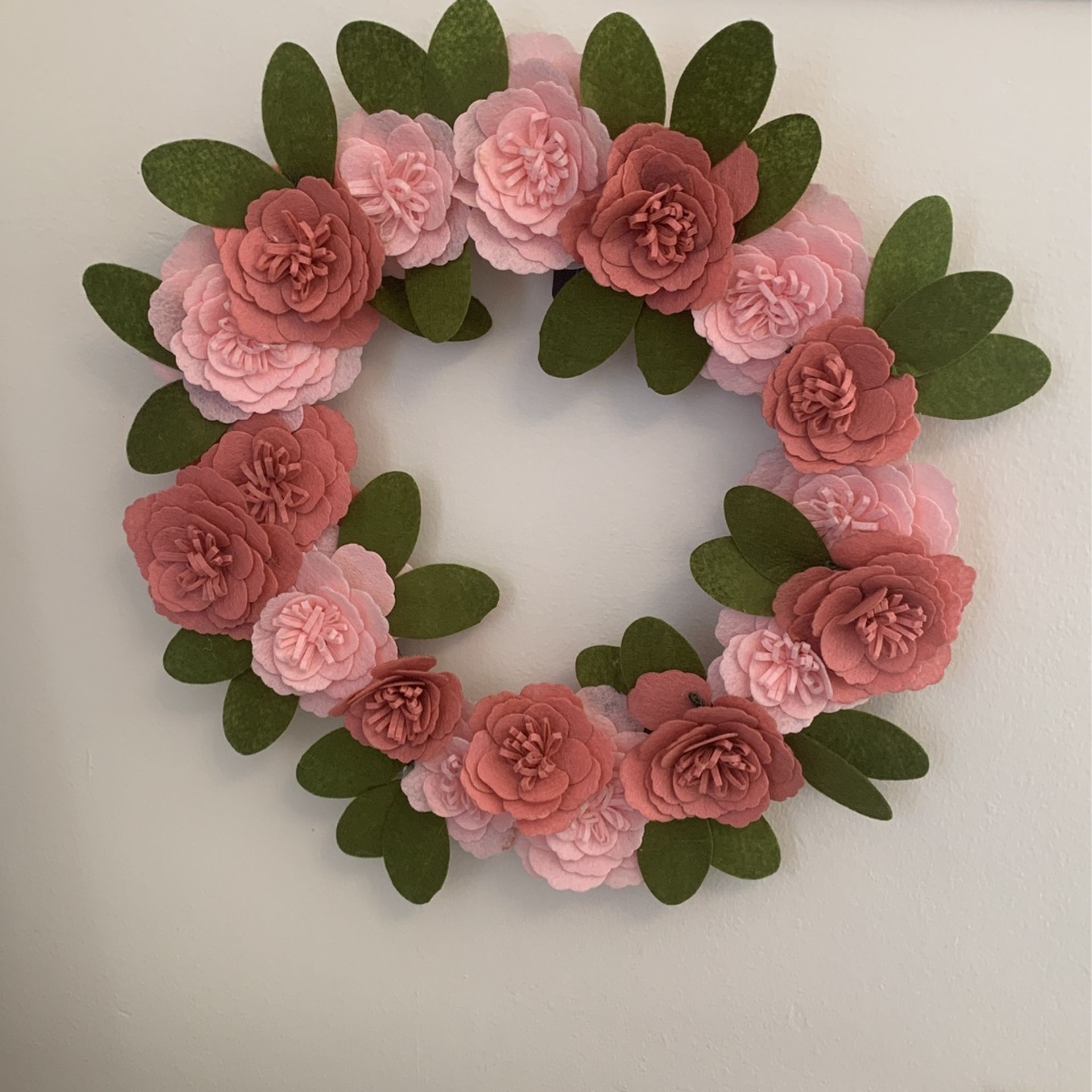 Felt floral wreath
