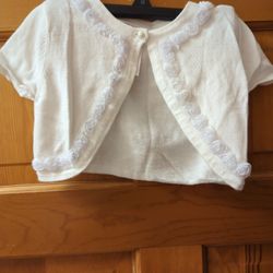 Girls White Dress Cardigan Size 7