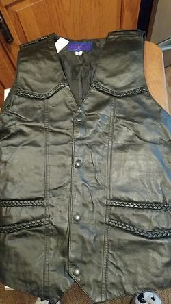 Leather vest size large new