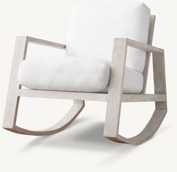Restoration Hardware HYDE UPHOLSTERED ROCKER chair in whitewashed Natural