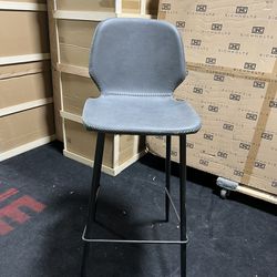 🔥 Warehouse Sale! Grey Leather Barstools Set of 2, New ( Original Price $560)