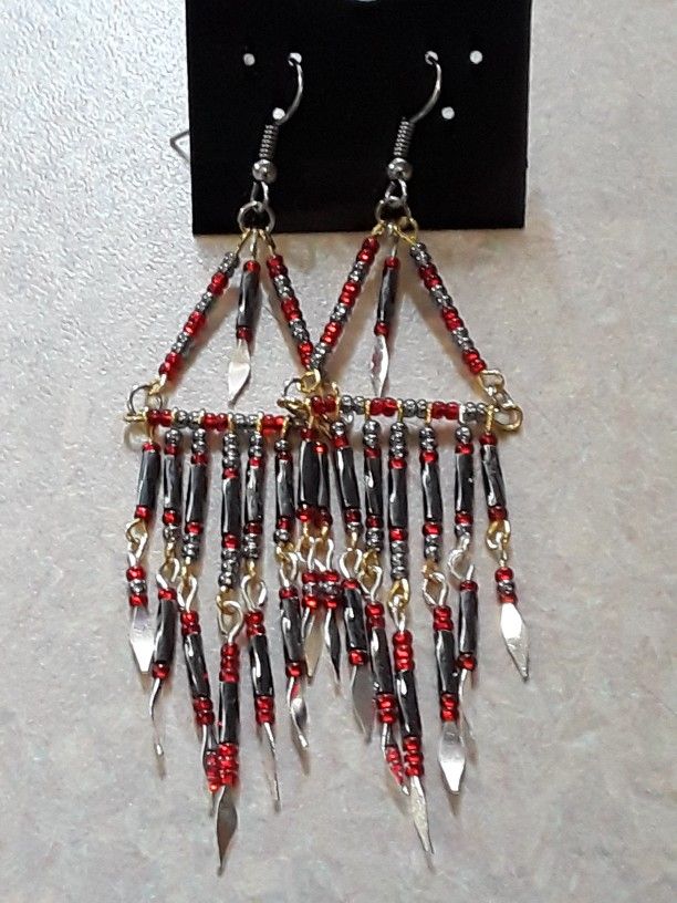 Handmade Metal Fringe Earrings