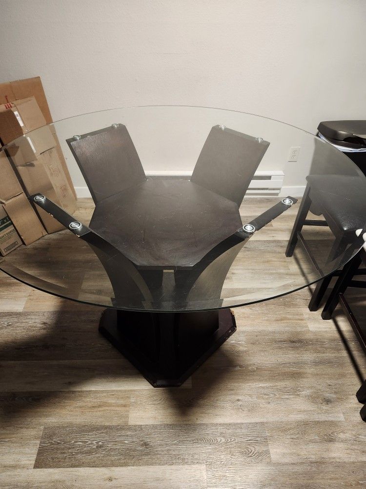 Glass Dining Table with 4 Chairs $150 OBO
