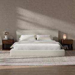 RECCI AirFrame King Size Upholstered Bed Frame with Plush Padded Headboard