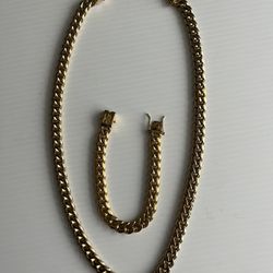 Gold Gods 18k GP Cuban 21” Necklace & Bracelet