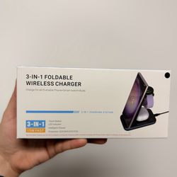3-in-1 Foldable Wireless Charger – Fast Charging Station (USB-C) for iPhone, Apple Watch & AirPods