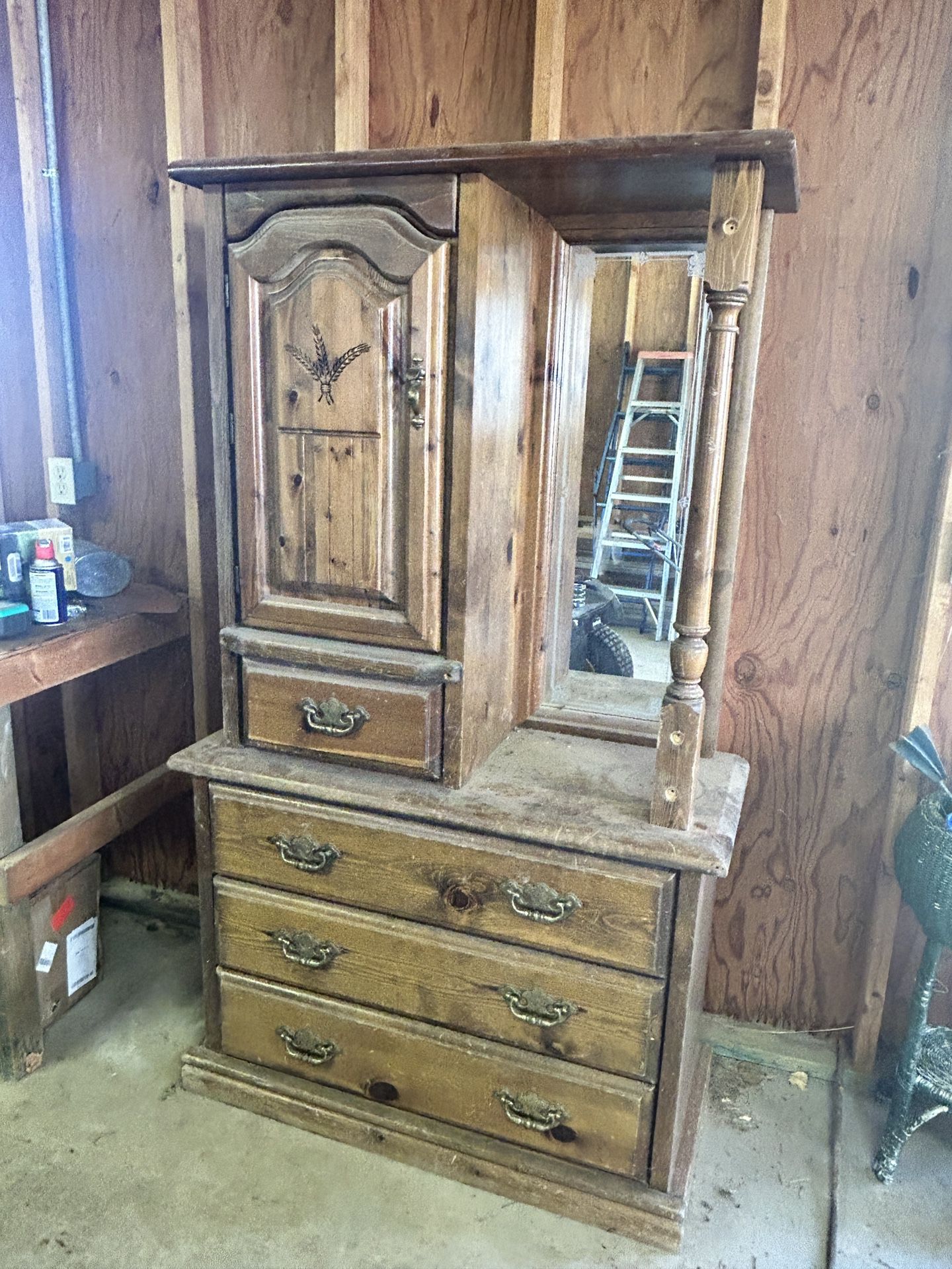 Wooden Cabinet With Mirror