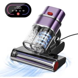 Mattress Vacuum Cleaner, 15KPa Bed Vacuum Cleaner with UV & Ultrasonic, High Heating Tech, Smart Dust Sensor, Handheld Vacuum Cleaner for Mattress, Pe