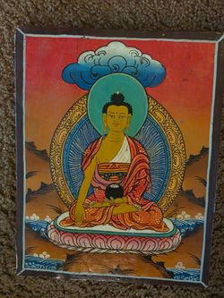 Tibetan Buddhist Thangka Painting on Board