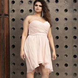 short blush formal dress