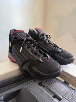 Air Jordan 14 Black Red Sneakers Sz 9 OG