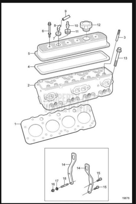 Volvo Penta 5.7 Cylinder Head (new in box with gaskets and bolts)