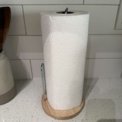 Wood and Metal Paper Towel Holder