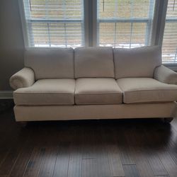 Cream Color Upholstered Sofa 