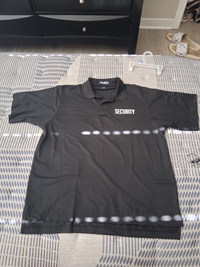 2xl Black Securty Polo With Pockets