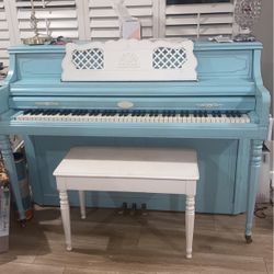 Turquoise Vintage Upright Wurlitzer Piano 