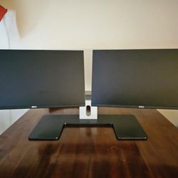 Dual Dell 2417H monitors on dual stand 