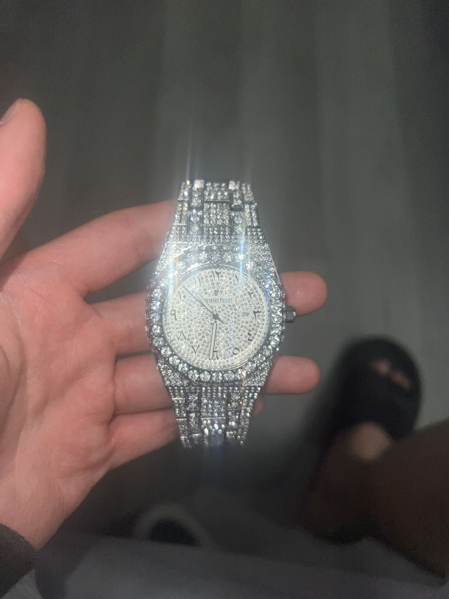 AP Arabic Numeral Moissanite Watch Bustdown Cartier