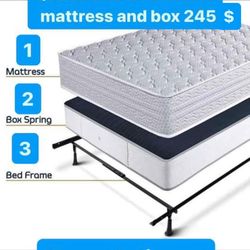 Huge sale for Mattress And Box Twin size mattress and box 150.$ full 190$ Queen 200$ king 290$. free delivery free set up 708….280….7715… cash or Zell