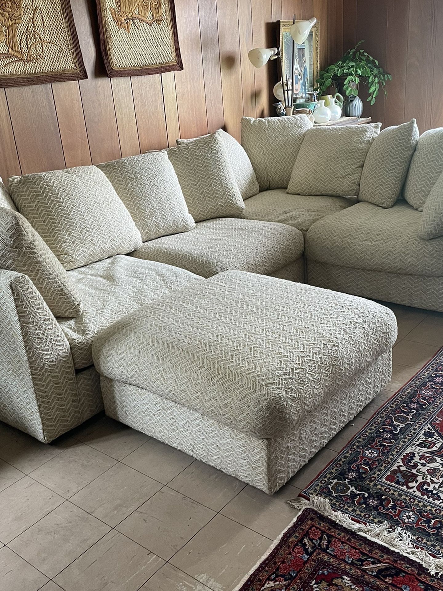 Large 5 Piece Sectional Sofa with Ottoman 