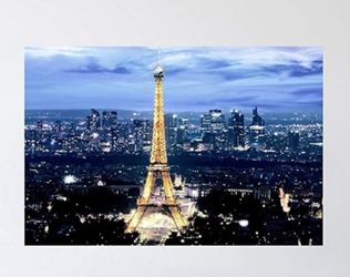 Classy Art 40x60 Brilliant Tempered Glass Ariel Eiffel Shot