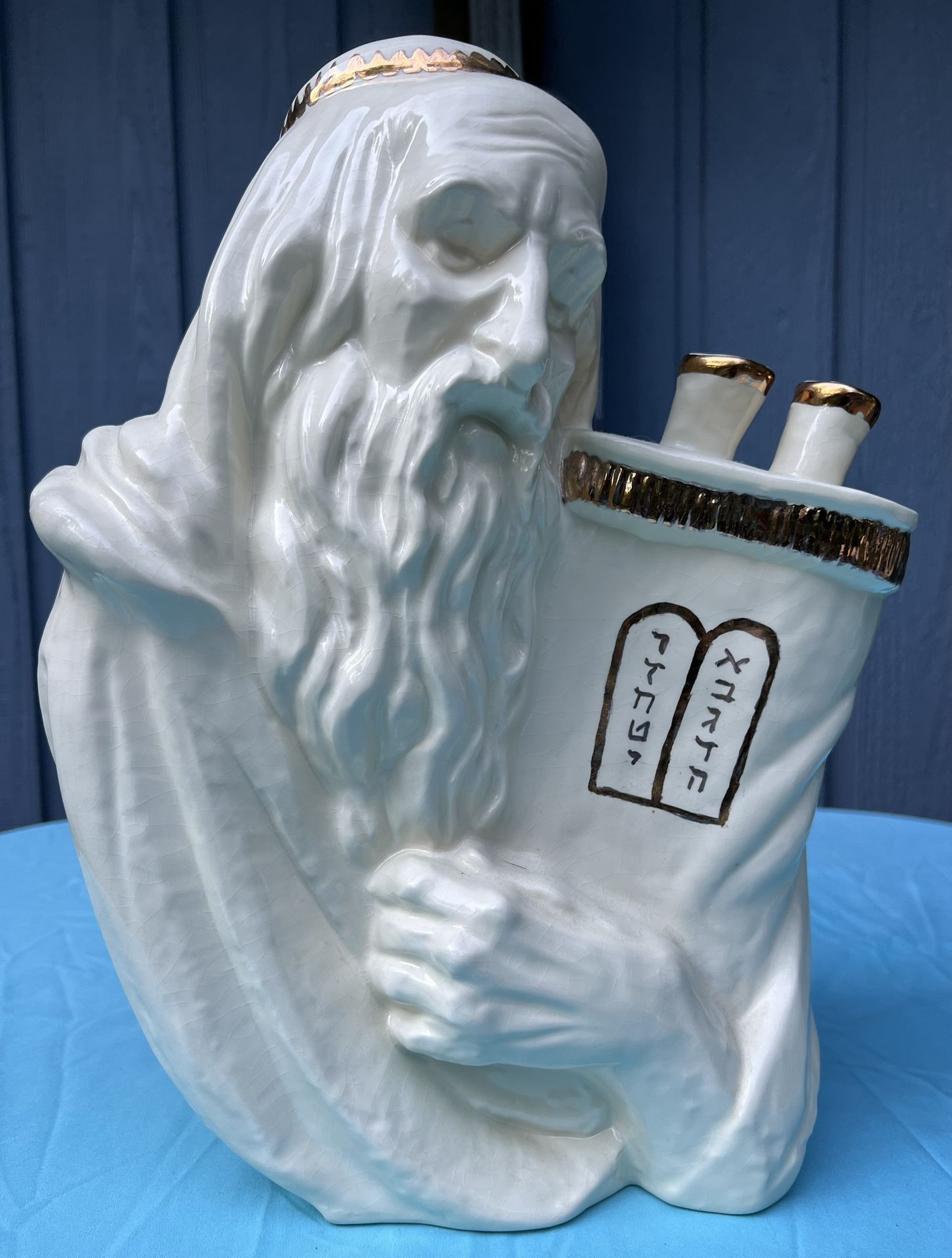 Moses With The Ten Commandments Handmade Ceramic Bust